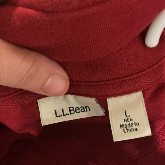 L.L.Bean Women Quilted Quarter-Zip Pullover Size Large Red Gorpcore Outdoor Fall - Picture 4 of 9